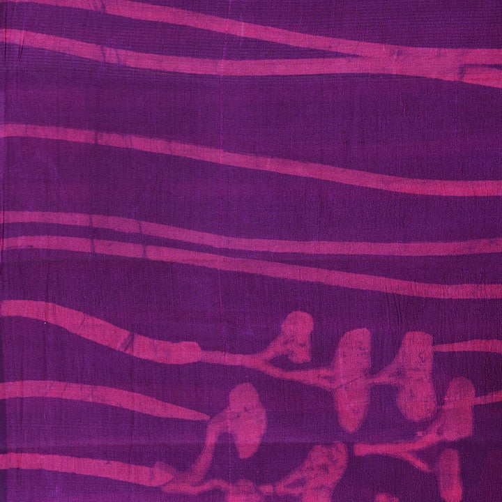 Handwoven Purple with Pink Tussar Silk Saree - 1932T009126DSC