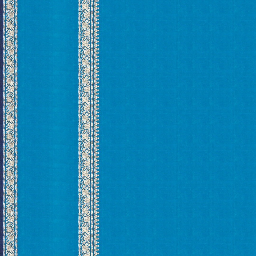 Handwoven Yellow with Blue Kanjivaram Silk Saree - 1936T009181DSC