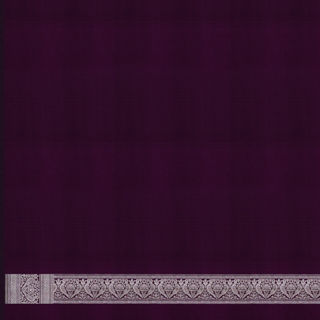 Handwoven Purple Banarasi Silk Saree - 1879T009497DSC
