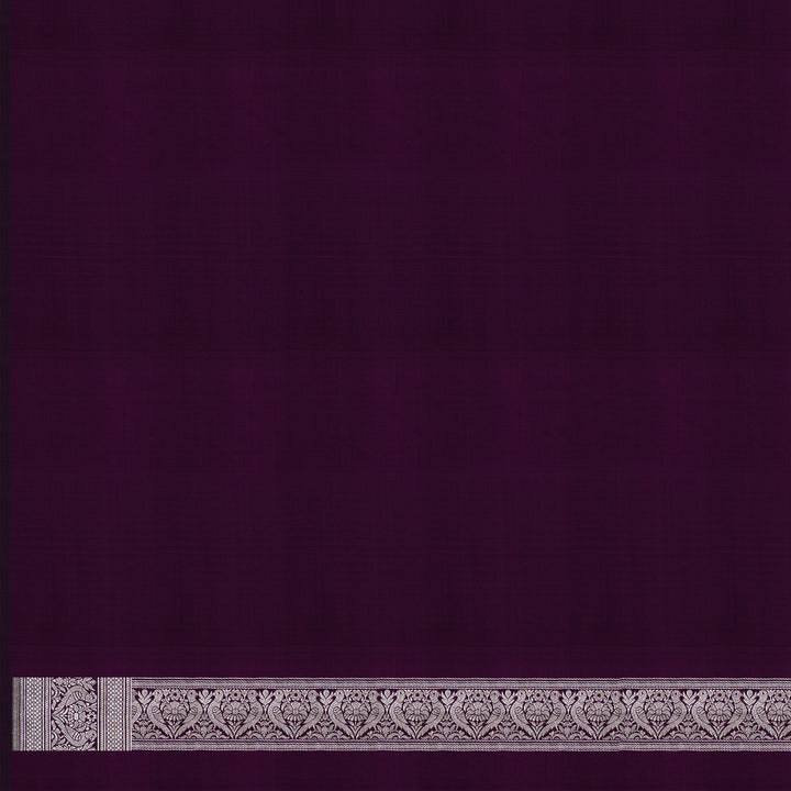 Handwoven Purple Banarasi Silk Saree - 1879T009497DSC