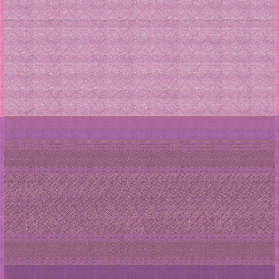 Handwoven Pink with Lavender Kanjivaram Silk Saree - 2538T012447DSC