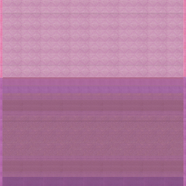 Handwoven Pink with Lavender Kanjivaram Silk Saree - 2538T012447DSC