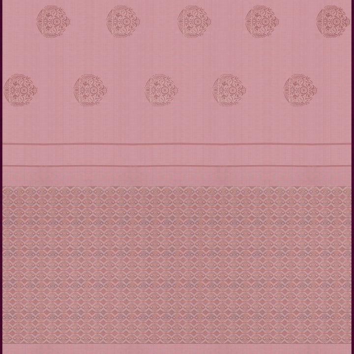 Handwoven Pink Kanjivaram Silk Saree - 1972T008957DSC