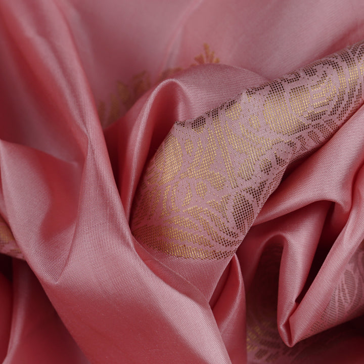 Handwoven Pink Kanjivaram Silk Saree - 1972T008957DSC
