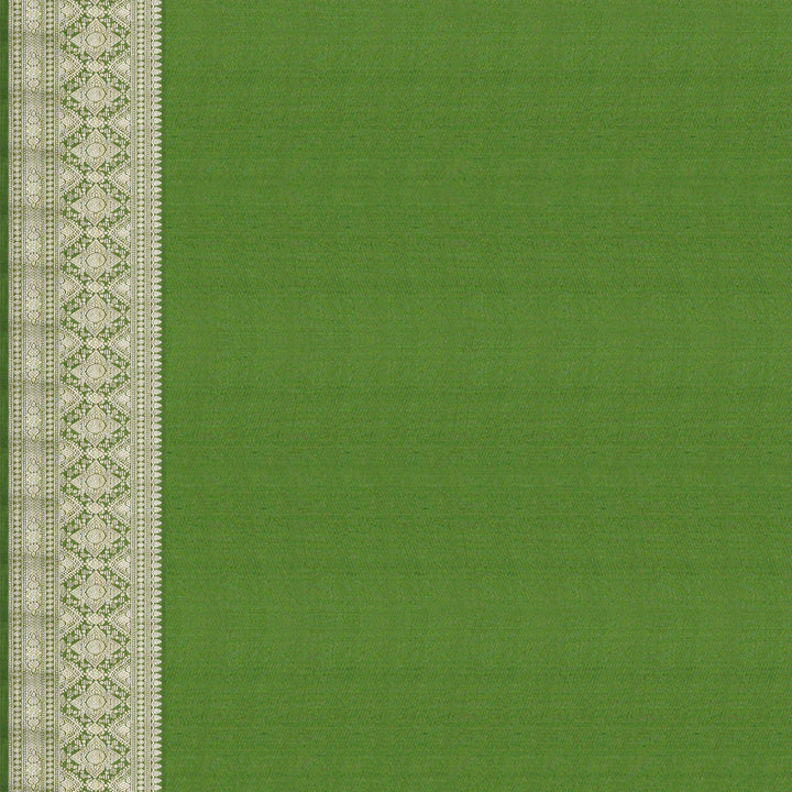 Handwoven Bluish Green Kanjivaram Silk Saree - 1974T008979DSC