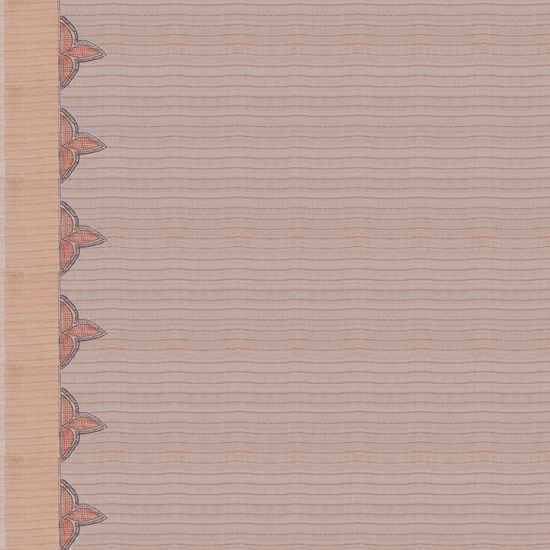 Handwoven Off-white Tussar Silk Saree - 1984T009836DSC
