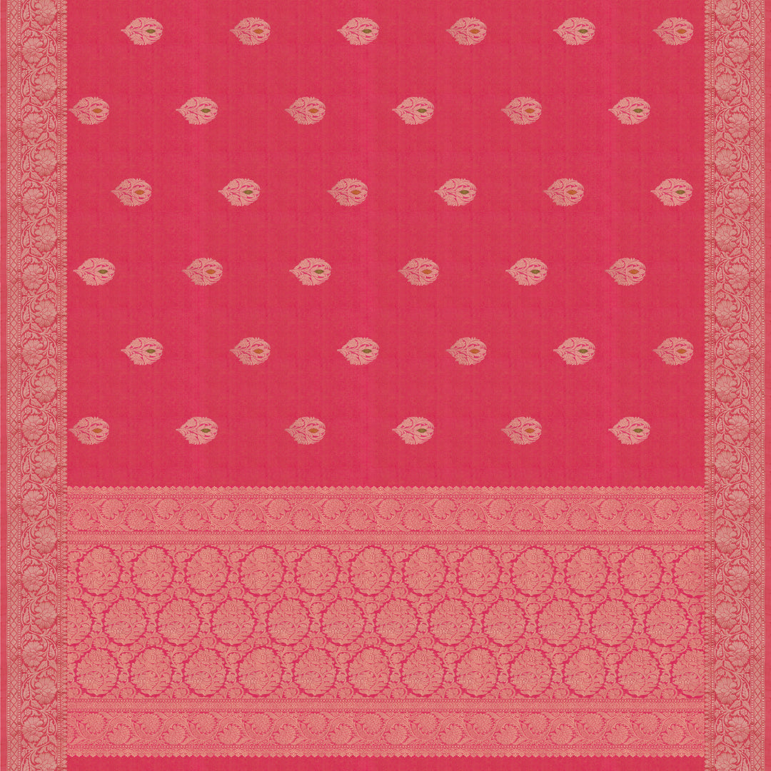 Handwoven Pink Banarasi Silk Saree - 2001N025049DSC