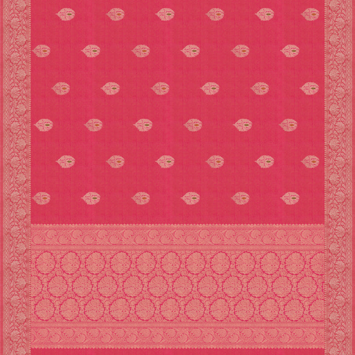 Handwoven Pink Banarasi Silk Saree - 2001N025049DSC