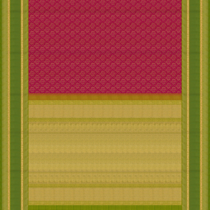 Handwoven Pink with Green Kanjivaram Silk Saree - 2008T009867DSC