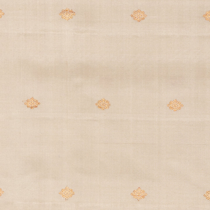 Handwoven Cream with Blue Gadwal Silk Saree - 2035T010270DSC
