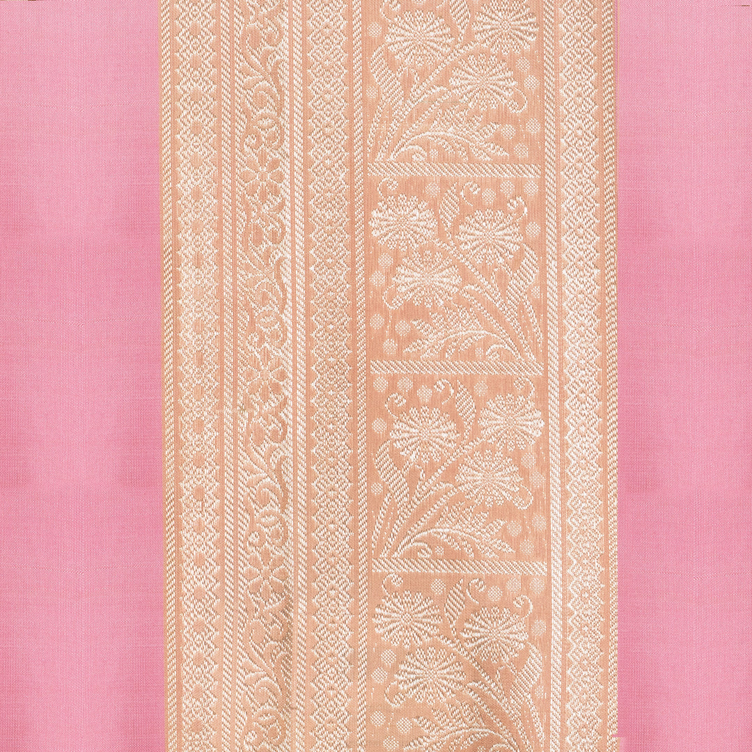 Handwoven Pink with Blue Kanjivaram Silk Saree - 2039T010406DSC