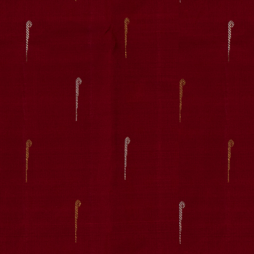 Handwoven Maroon with Green Kanjivaram Silk Saree - 2048T009658DSC