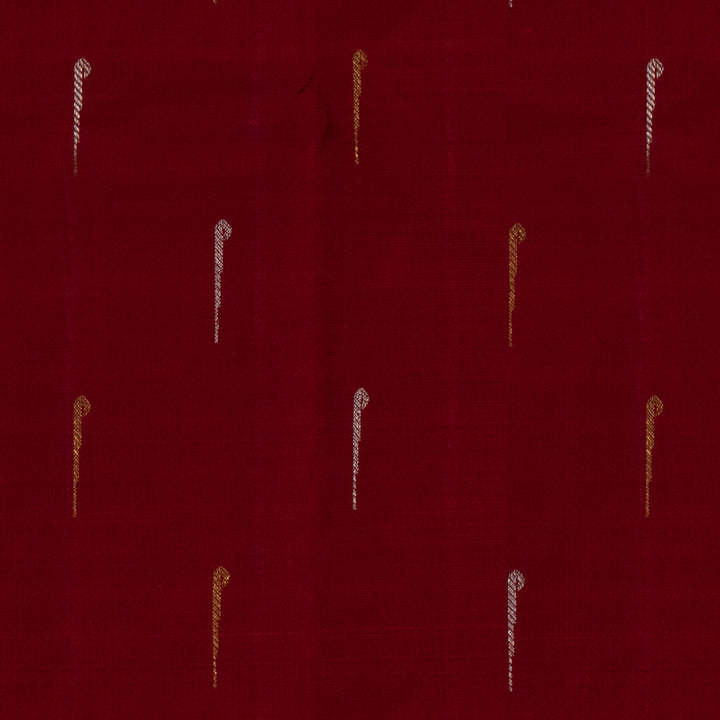 Handwoven Maroon with Green Kanjivaram Silk Saree - 2048T009658DSC