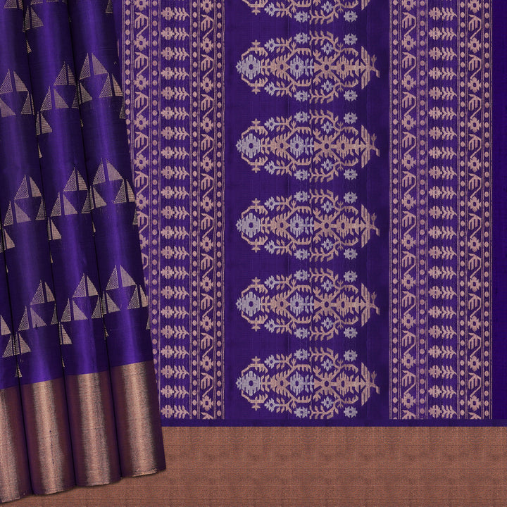 Handwoven Violet Soft Silk Saree - 2064T010235DSC