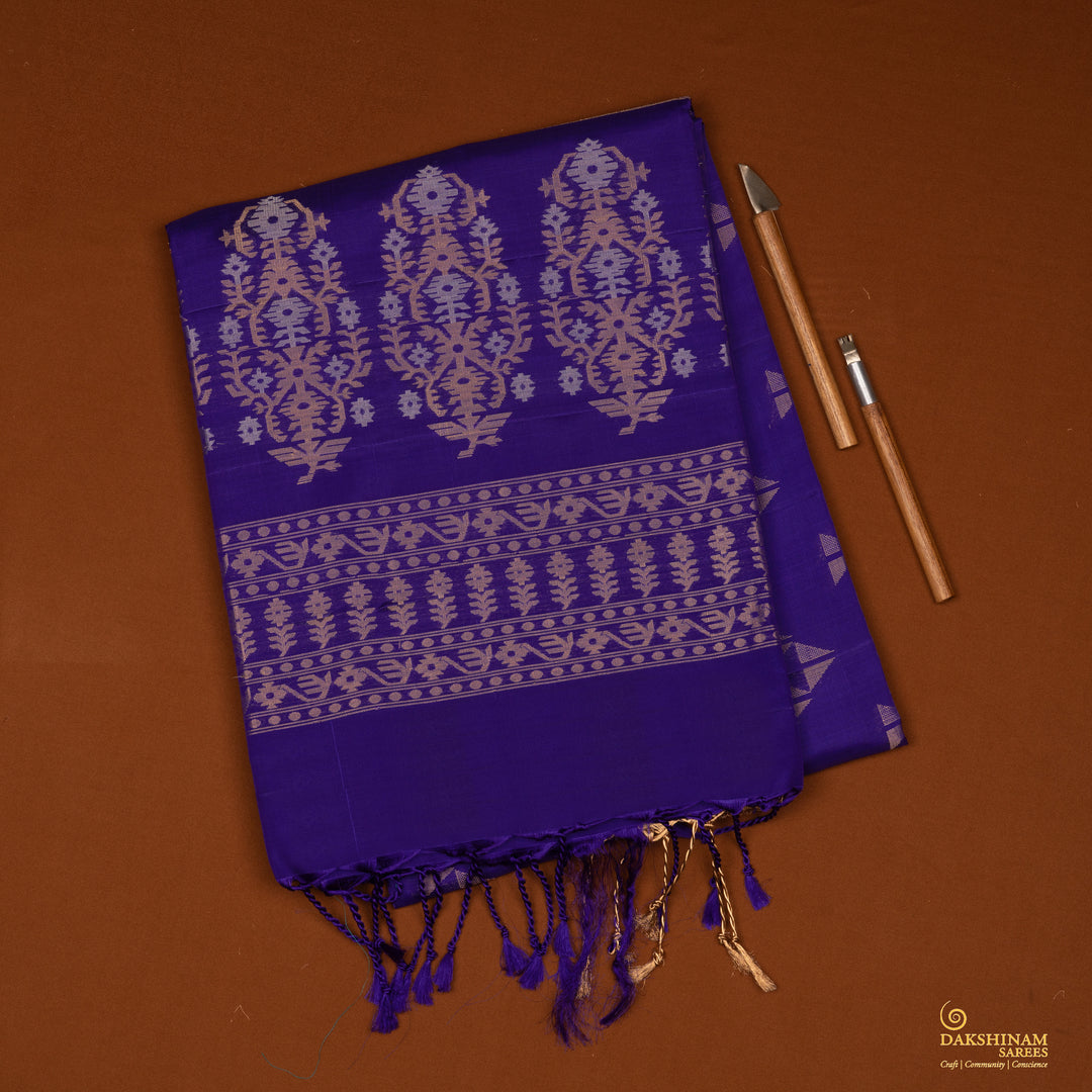 Handwoven Violet Soft Silk Saree - 2064T010235DSC