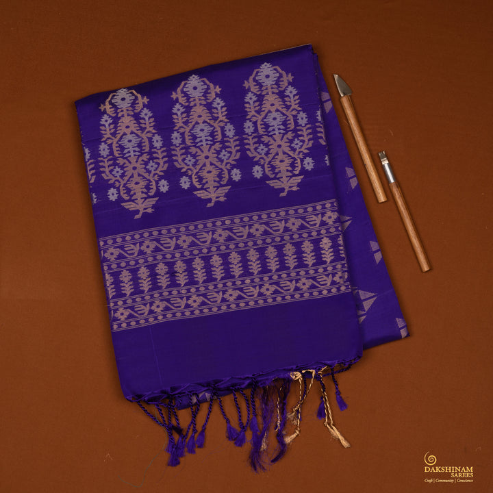 Handwoven Violet Soft Silk Saree - 2064T010235DSC