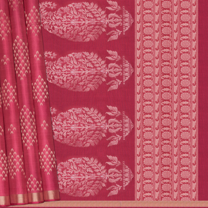 Handwoven Pink Soft Silk Saree - 2065T010357DSC