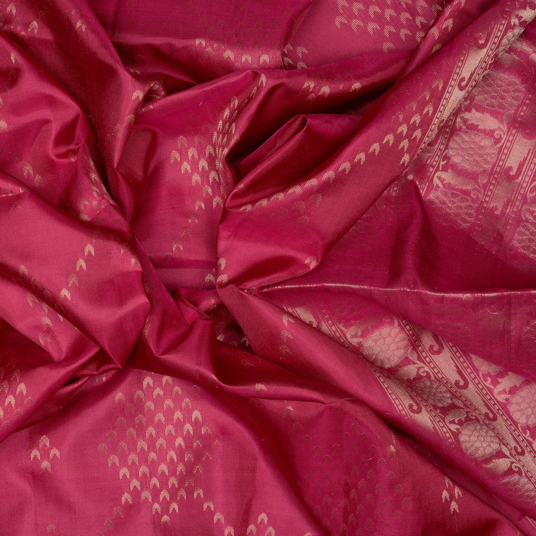 Handwoven Pink Soft Silk Saree - 2065T010357DSC