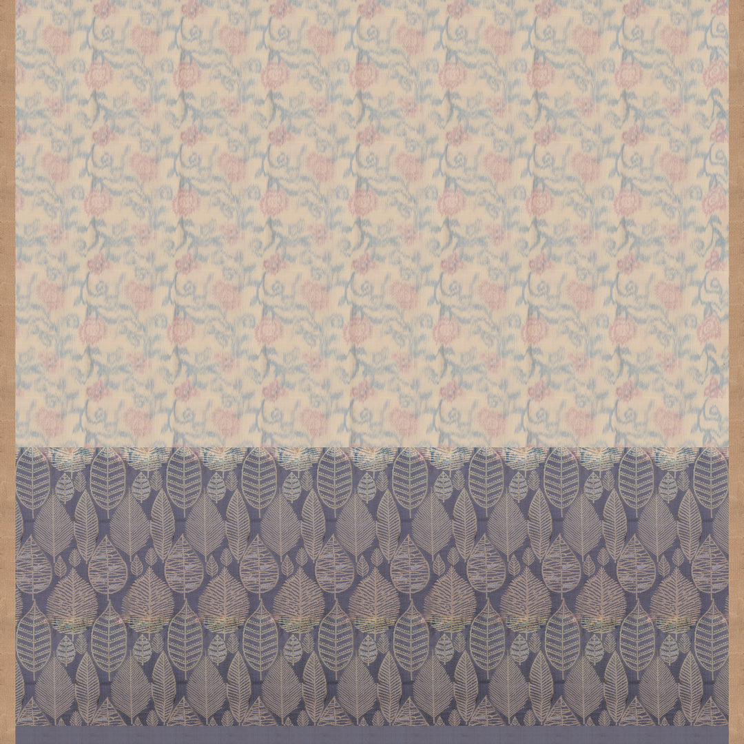 Handwoven Off-white with Grey Soft Silk  Saree - 2108T009298DSJ