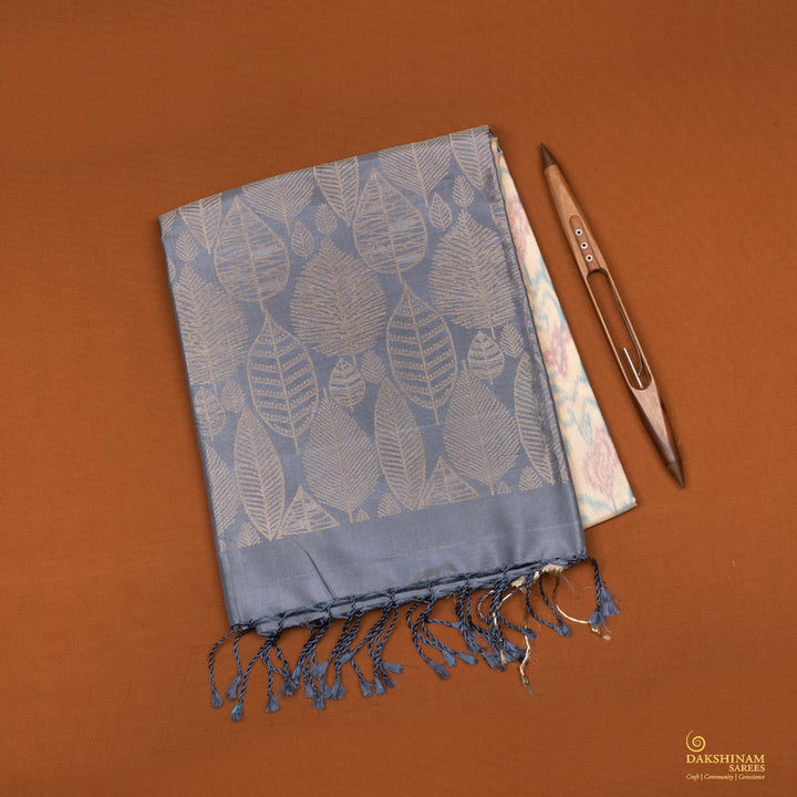 Handwoven Off-white with Grey Soft Silk  Saree - 2108T009298DSJ