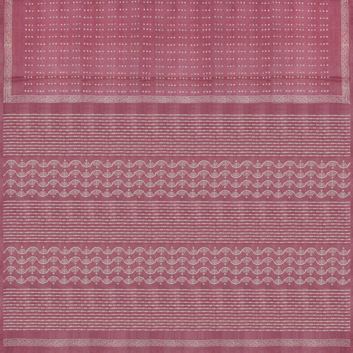 Handwoven Pink Tussar Silk Saree - 2116T010617DSC