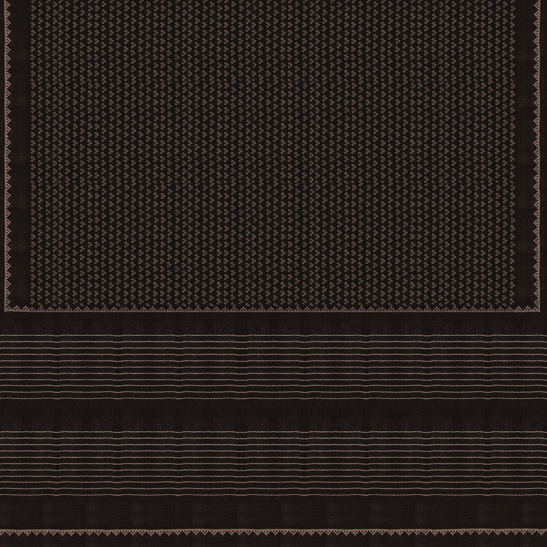 Handwoven Black Tussar Silk Saree - 2118T010622DSC