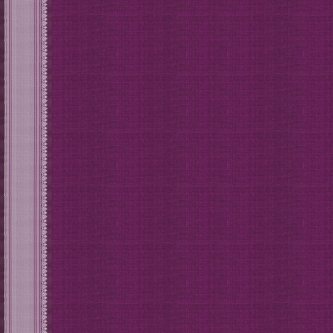 Handwoven Green with Purple Kanchipuram Silk Cotton Saree - 2186T010884DSC
