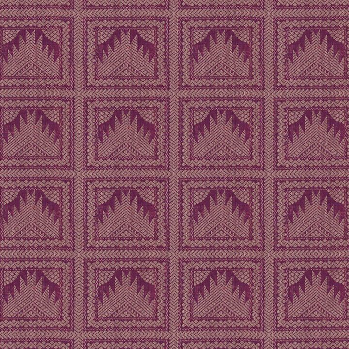 Handwoven Purple and Red Kanchipuram Cotton Saree - 2207T010809DSC