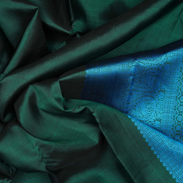 Handwoven Green Kanjivaram Silk Saree - 2241T010706DSC