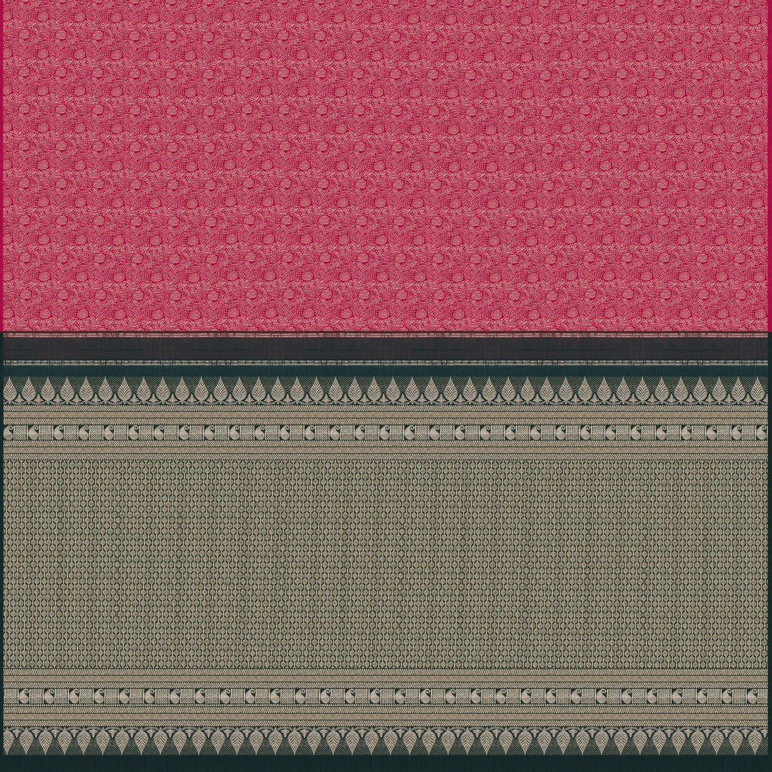 Handwoven Pink with Green Kanjivaram Silk Saree - 2270T010577DSC