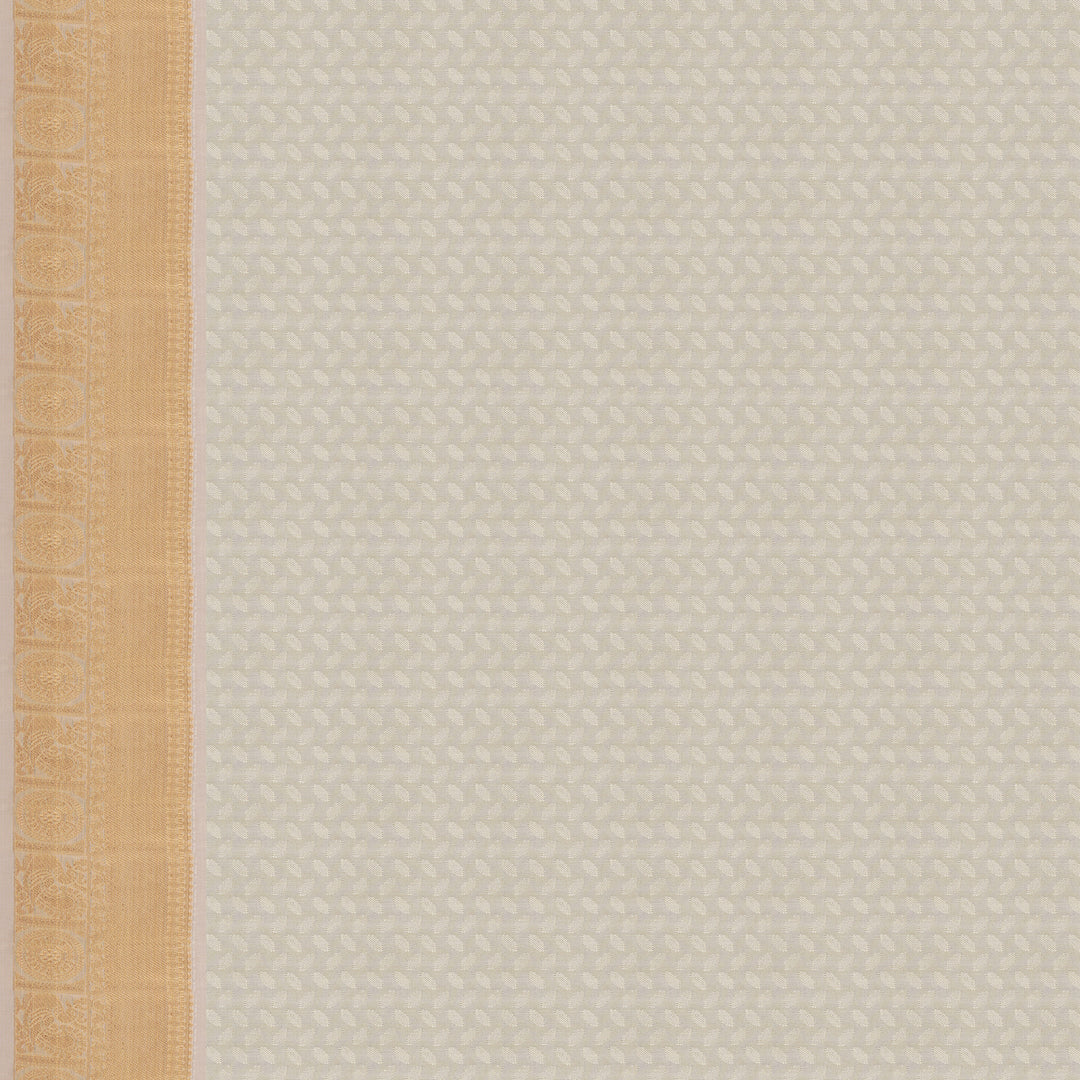 Handwoven Green and maroon dual-tone with Off-white Kanjivaram Silk Saree - 2439T010954DSC