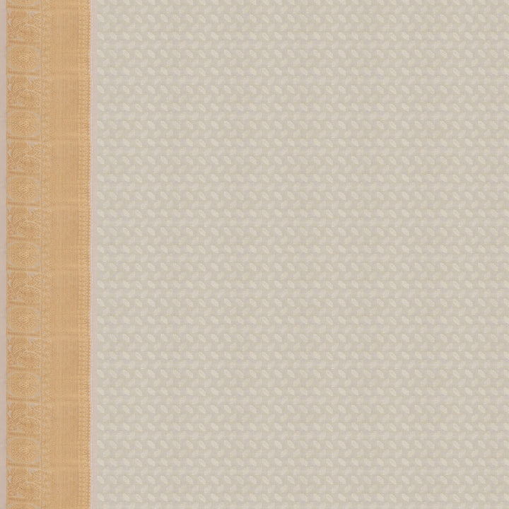 Handwoven Green and maroon dual-tone with Off-white Kanjivaram Silk Saree - 2439T010954DSC