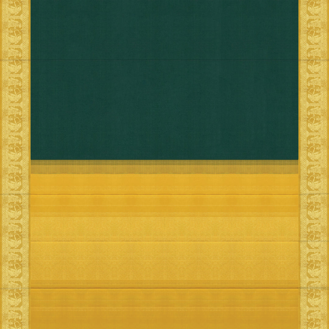 Handwoven Green with Yellow Kanjivaram Silk Saree - 2326T005858DSC