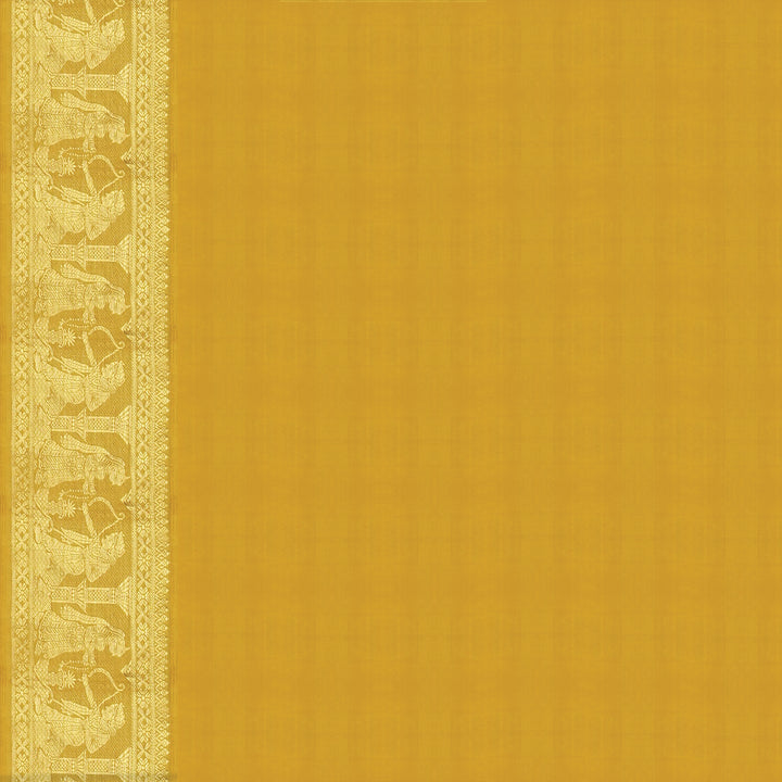 Handwoven Green with Yellow Kanjivaram Silk Saree - 2326T005858DSC
