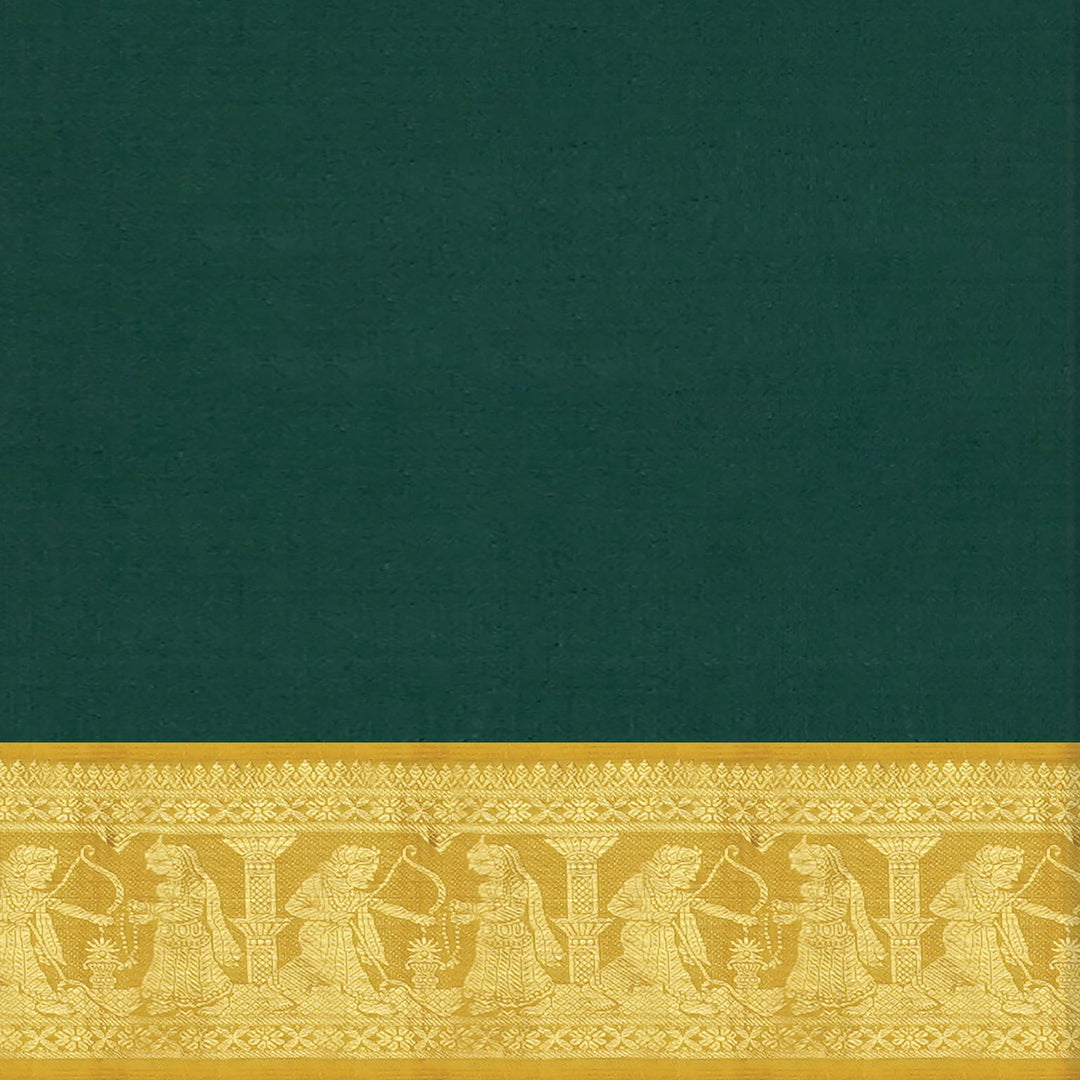 Handwoven Green with Yellow Kanjivaram Silk Saree - 2326T005858DSC