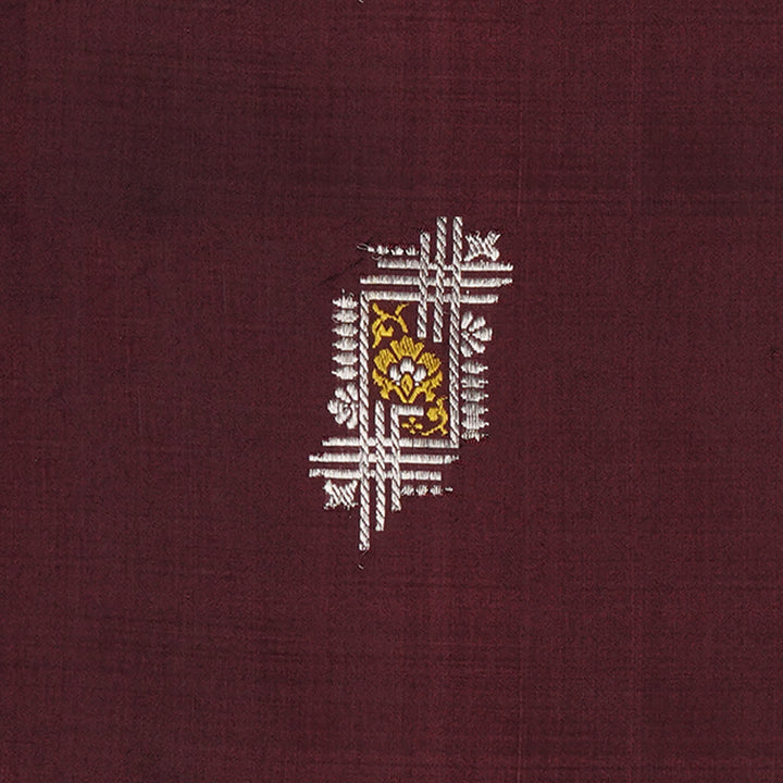Handwoven Maroon Banarasi Silk Saree - 2423N028516DSL