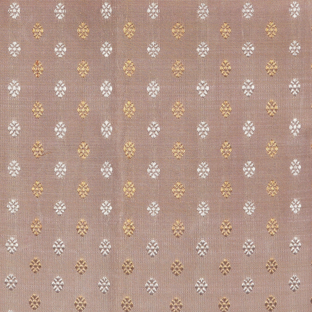 Handwoven Beige with Pink Kanjivaram Silk Saree - 2315T010895DSC