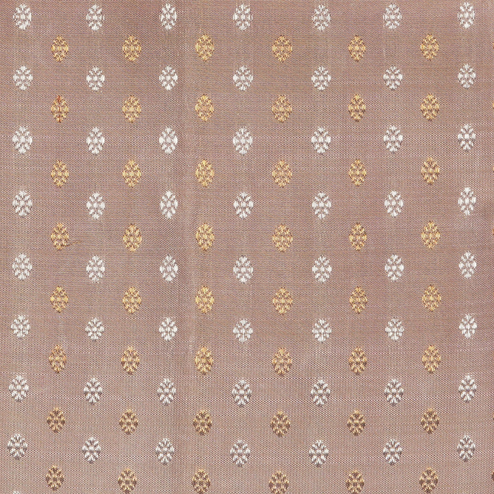Handwoven Beige with Pink Kanjivaram Silk Saree - 2315T010895DSC