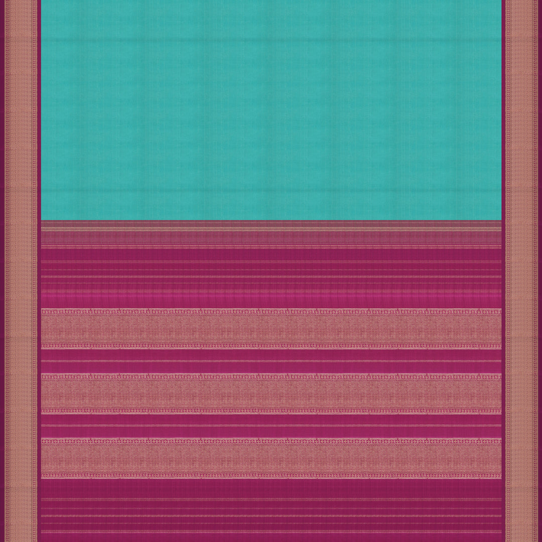 Handwoven Green with Pink Kanjivaram Silk Saree - 2346T011335DSC