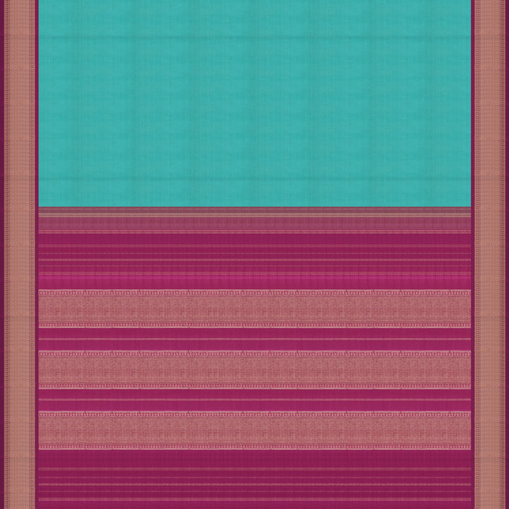 Handwoven Green with Pink Kanjivaram Silk Saree - 2346T011335DSC