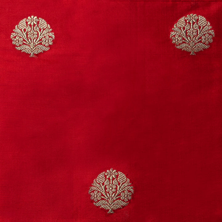 Handwoven Red Banarasi Fabric - 50T004465DSC