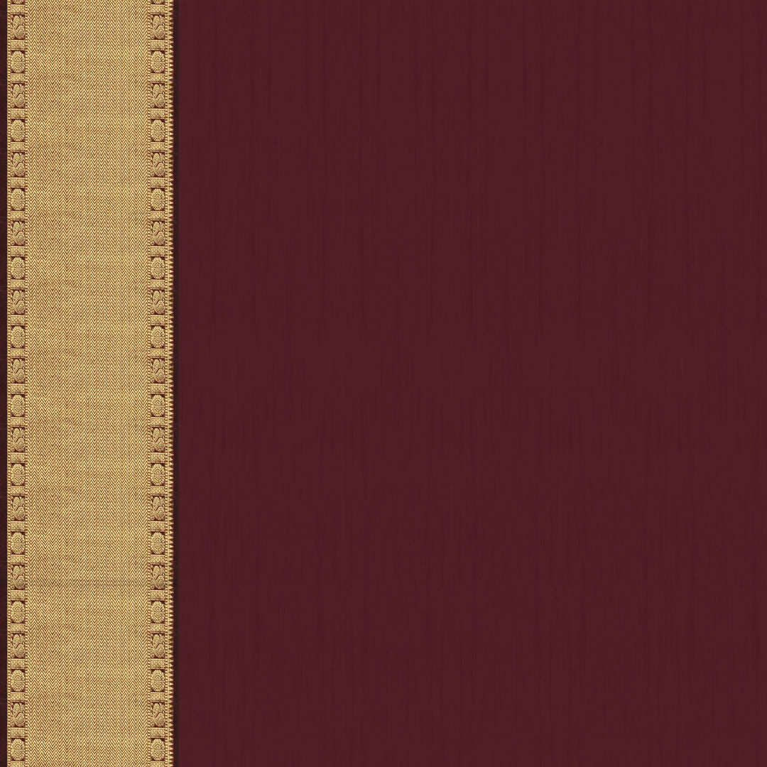 Handwoven Off-white with Maroon Kanjivaram Silk Saree - 2318N015840DSL