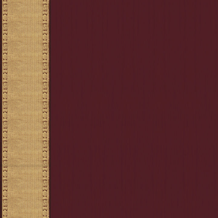 Handwoven Off-white with Maroon Kanjivaram Silk Saree - 2318N015840DSL