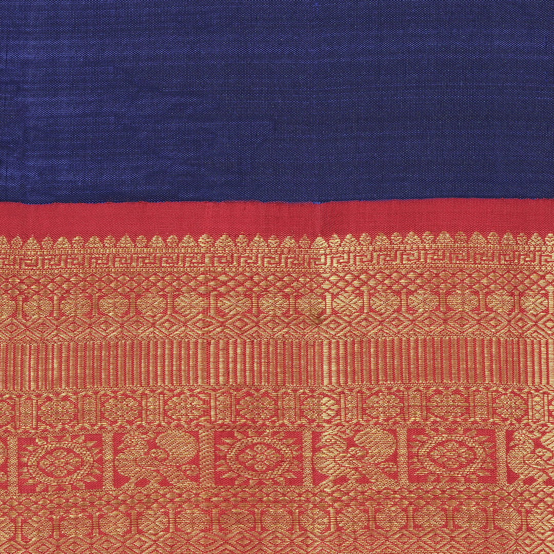 Handwoven Blue with Red Kanjivaram Silk Saree - 2321T005895DSC