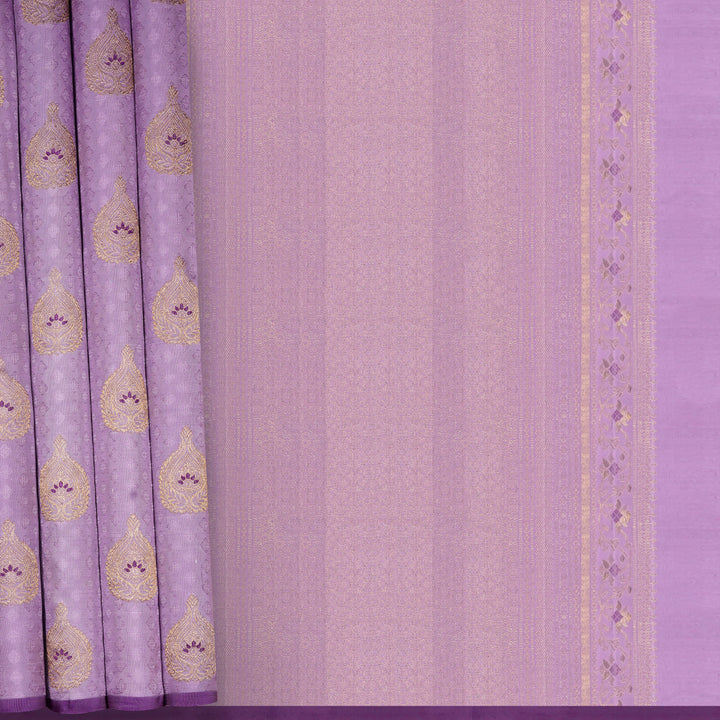 Handwoven Lavender with Purple Kanjivaram Silk Saree - 2297T011017DSS