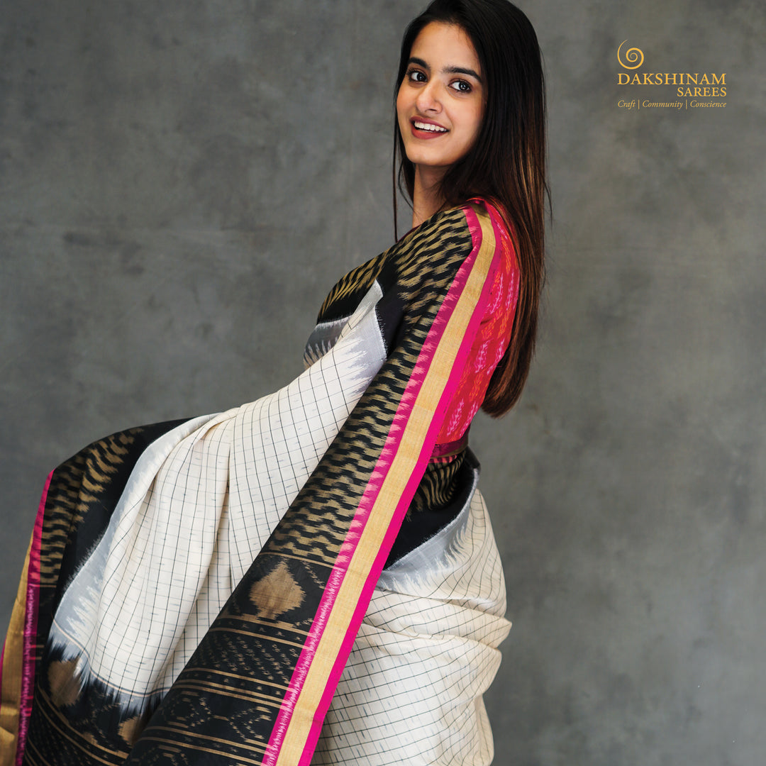 Handwoven Soft Silk Ikat saree