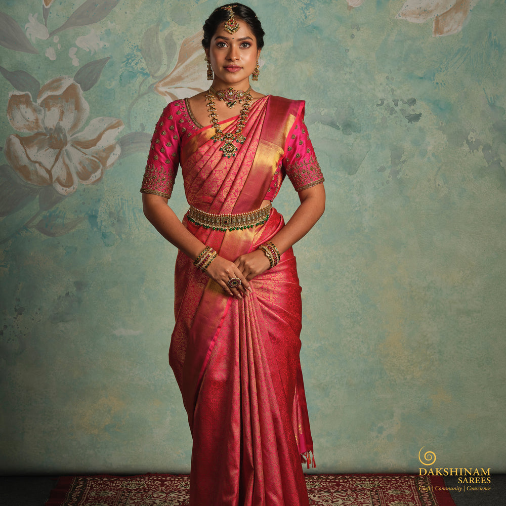 Pallu of Handwoven Kanjivaram Silk Saree