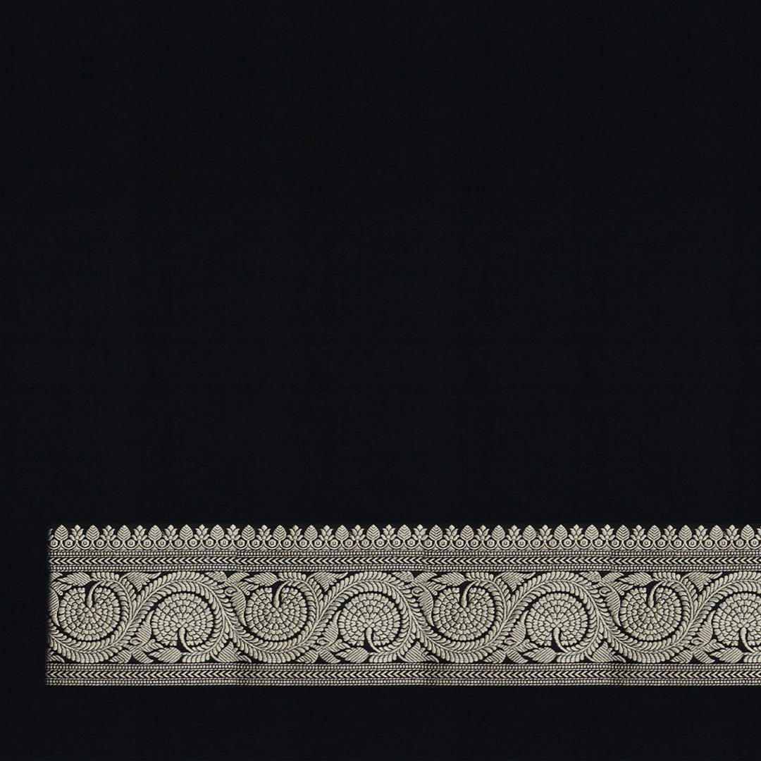 Handwoven Black Banarasi Silk Saree - 1675N021635DSC