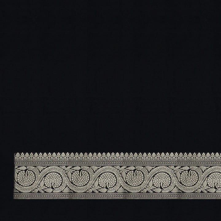 Handwoven Black Banarasi Silk Saree - 1675N021635DSC