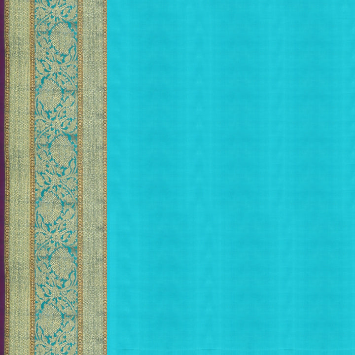 Handwoven Grey with Blue  Kanjivaram Silk Saree - 481T002848DSC  - Blouse View